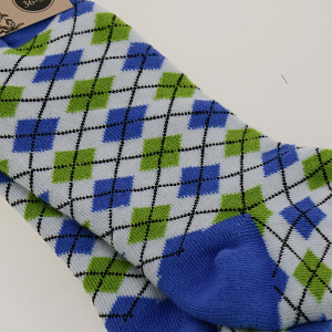 Носки женские р.36-39/23-25 LUCKY заниженные принт синий 000000000001184371