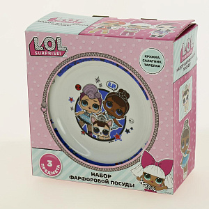 Посуда фарфор набор в подарочной упаковке 3 предмета LOL Surprise ND PLAY 275863 000000000001193249