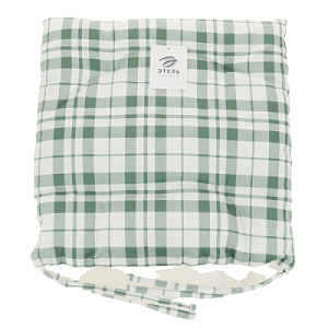 Сидушка на стул 42х42см Этель Eucalyptus клетка саржа 190гр 100%хлопок 000000000001206661