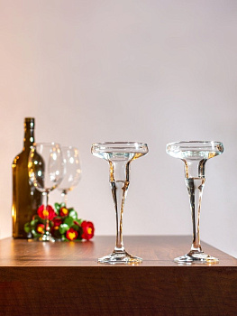 BASIC Набор подсвечников 2шт 17см PASABAHCE стекло 000000000001205382