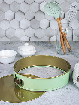 Форма для выпечки торта разъёмная с антипригарным покрытием D=26см ПОСУДА ЦЕНТР (желтый, мята, розовый) ФР-26 а/п 000000000001199098