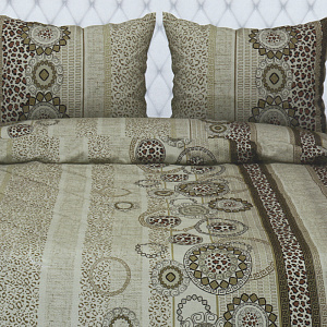 Комплект постельного белья 1,5-спальный ТРАДИЦИЯ Орнамент рис070 Вид1/1 бежевый бязь хлопок 100% 000000000001207157