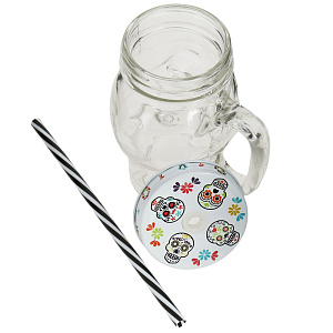 Кружка-банка 400мл Череп стекло 000000000001170141