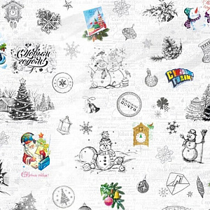 Бумага упаковочная 68,5х100см ИНТЕРПАК Еловые бусы 000000000001215334