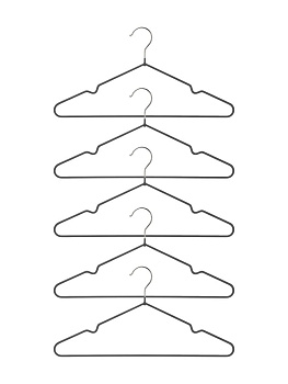 Набор вешалок 5шт 39,5х19см FORA с ПВХ покрытием металл серый 000000000001225504