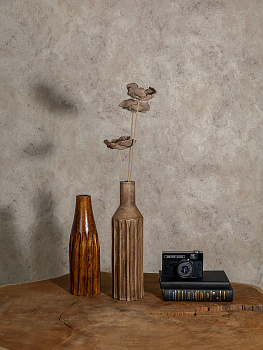 Ваза 10x10x30см DE'NASTIA коричневый дерево манго 000000000001230451