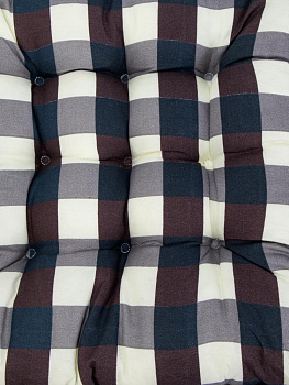 Подушка на стул 40x40см Клетка крупная сине-серый полиэстер 000000000001228081