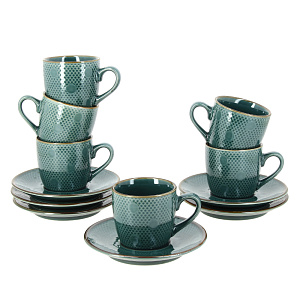 Кофейный набор Синий океан Коралл, 12 предметов 000000000001166780