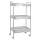 Этажерка 3-х ярусная 43х23х78см FORA на колесиках белый металл