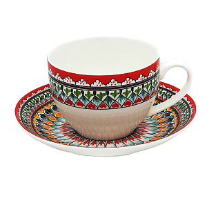 Пара чайная 220мл/блюдце MILVIS Красный Восток фарфор 000000000001210238