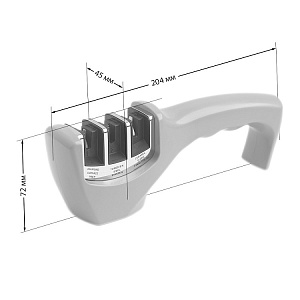 Точилка для ножей 20x4,5x7,2см DE'NASTIA трехэтапная заточка серый пластик 000000000001218766