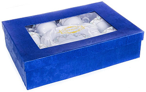 Набор чайный фарфор 12шт 6 чашек 220мл+6 блюдец квадратная подарочная упаковка ВЕСНА GUTERWAHL 158-16010 000000000001193926