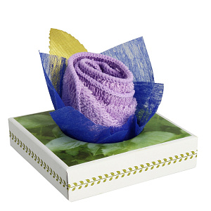 Полотенце Роза на подставке Софти, 20х20 см, хлопок 000000000001151792