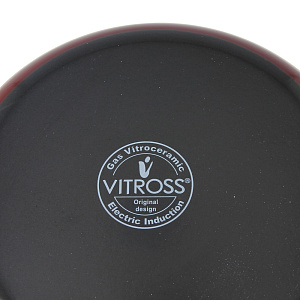 Кастрюля 2л VITROSS Белые цветы цилиндрическая форма вишнёвый эмалированная сталь 000000000001114766