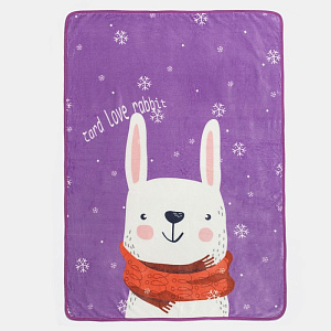 Плед Крошка Я "Заяц" 100х140см, велсофт, 100% полиэстер 4583557 000000000001202343