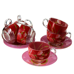 Чайный набор Red Orchis Luminarc, 220мл, 12 предметов 000000000001005092