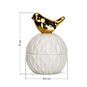 Шкатулка 12х8,3см белая керамика 000000000001220799