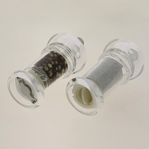 Набор солонка/перцемолка Metaltex 10*5*16см 25.28.10. Изготовлен из пластика. Жернова в основании перцемолки изготовлены из акрилово 000000000001190024