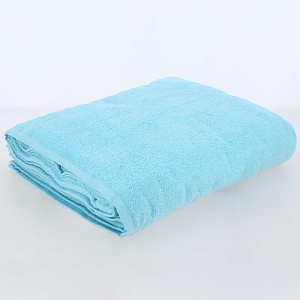 Простыня 155х200см АЛТЫН АСЫР Стандарт гладкокрашеное 380гр/м2 Без бордюра Светло-голубая махровая АА005147 000000000001205415