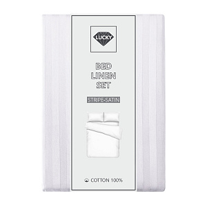 Комплект постельного белья 2сп LUCKY 70х70см-2шт белый страйп-сатин хлопок 000000000001214304