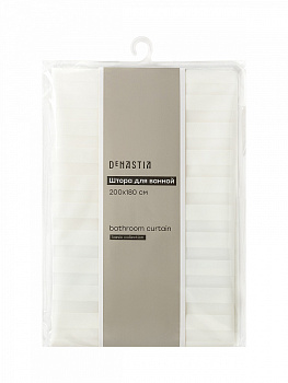 Шторка для ванной 180x200см DE'NASTIA mat stripe белый ПЕВА 000000000001226767