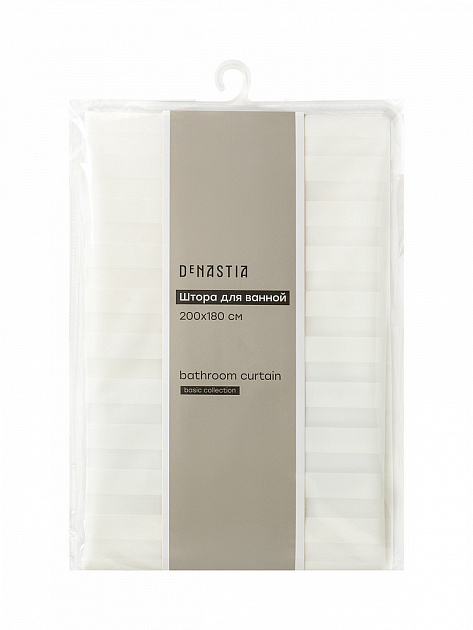 Шторка для ванной 180x200см DE'NASTIA mat stripe белый ПЕВА 000000000001226767