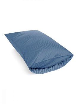 Наволочки 2шт 50х70см DE'NASTIA JQ меандр сатин синий хлопок 000000000001215821