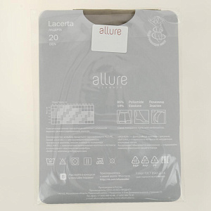 Колготки женские 20ден р.3 ALLURE Лацерта Глэйс Классические тонкие колготки для теплого сезона с усиленной верхней частью и укрепленным мыском 000000000001204897