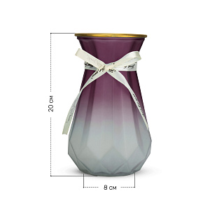 Ваза 20см Мирелла сиреневая стекло 000000000001220755