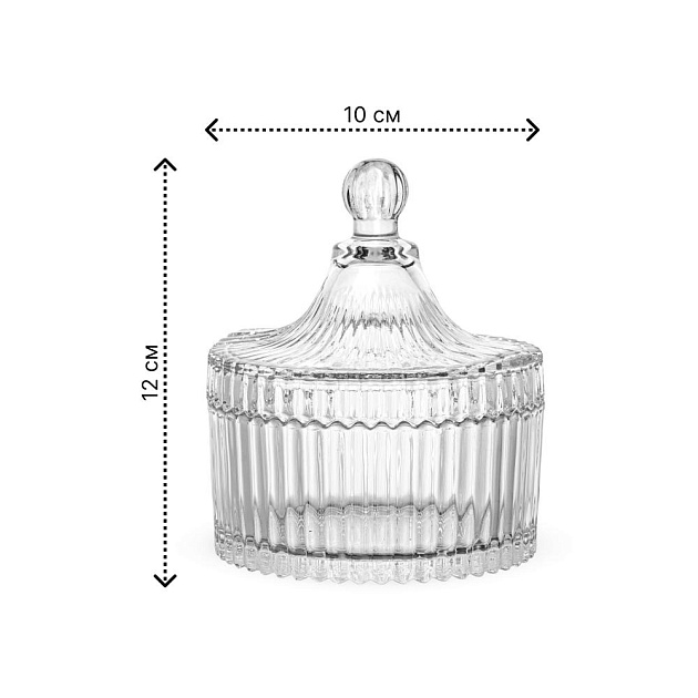 Шкатулка декоративная 10х12см прозрачная стекло 000000000001223633