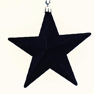 Новогоднее подвесное украшение Звёзды синий бархат из полистирола 2шт 12x11x3,5см 81884 000000000001201823