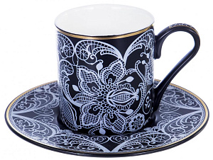 Набор кофейный фарфор 12шт 6 чашек 100мл+6 блюдец подарочная упаковка АРМУТ BALSFORD 146-30009 000000000001193955