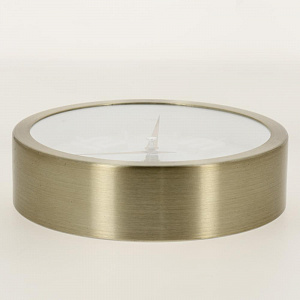 Часы настенные кварцевые Стиль золотой (корпус из алюминия, циферблат из полистирола, питание от батарейки типа AA 15x4,2см 79657 000000000001185761
