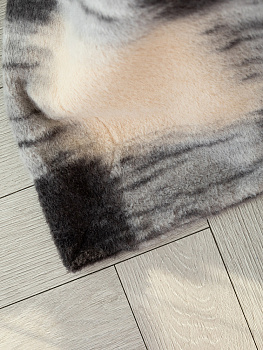 Плед 150x200см DE'NASTIA Клетка 2слоя коричневый/бежевый полиэстер 000000000001229899