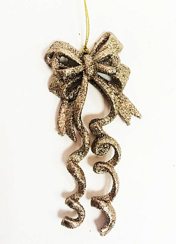 Декоративное украшение 6,2х15х2см ФЕНИКС-ПРЕЗЕНТ Бантик золото полиэтилен 000000000001179923