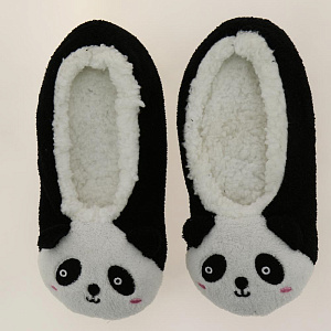 Туфли домашние (тапки) Животные флис черный/белый р.37-38 100%пэ J000056(37-38) 000000000001187759