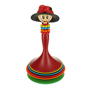 Комплект подставок под стаканы с пробкой для бутылки Dolls Vigar, 5 предметов 000000000001123197