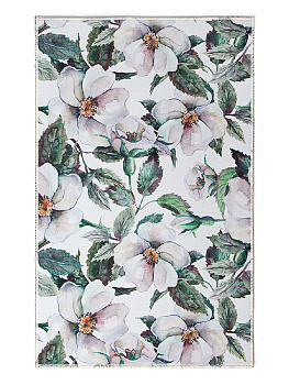 Коврик придверный 50х80см зелёный/молочный Цветы M111197 000000000001200457
