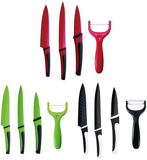 "Н-р ножей 4 пр(д/овощ  9см,поварской 20см, д/нарезки 20см, овощ-ка) RB-2573" 000000000001187383