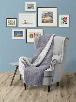 Плед 150x200см DE'NASTIA Уютный светло-серый полиэстер 000000000001188949