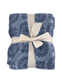 Плед DE'NASTIA Жаккардовый 2-сл 150х200см 100%Полиэстер синий T040120 000000000001192415