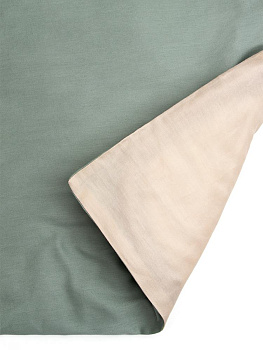 Пододеяльник 200x220см DE'NASTIA 2сторонний молочный/зеленый 100%хб сатин C010825 000000000001204351