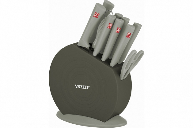Набор ножей 11 предметов VITESSE + подставка нержавеющая сталь VS-8131 000000000001189618