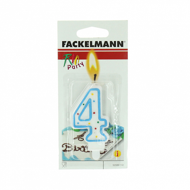 Свеча для торта цифра 4 Rio Fackelmann 000000000001128112
