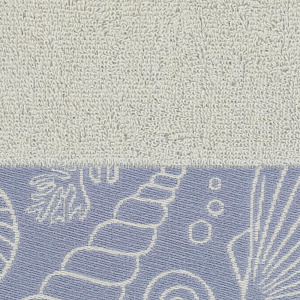 Полотенце 70х130см DE'NASTIA РАКУШКИ (новые) молочный/лаванда хлопок 000000000001208568