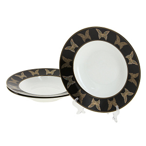 Набор суповых тарелок Butterfly Valentin Yudashkin, 23 см, фарфор, 3 шт. 000000000001164166