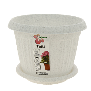 Горшок для цветов Таити D 160 mm с подставкой №2 мраморный 1,3л ING41016FМР 000000000001194533