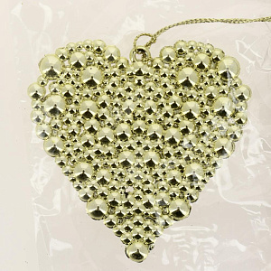 Новогоднее подвесное украшение Сердечко в золоте из полипропилена 8x8x0,3см 81959 000000000001201808