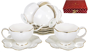 Набор кофейный 12 предметов (чашка 100мл-6шт/блюдце-6шт) BALSFORD Грация Луиза подарочная упаковка фарфор 000000000001197910