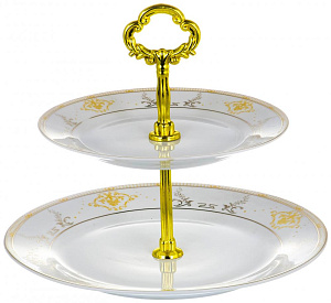 Этажерка-конфетница 2-х ярусная 18/23см GUTERWAHL Аврора Сирма фарфор 000000000001203994